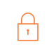 Small orange icon of padlock